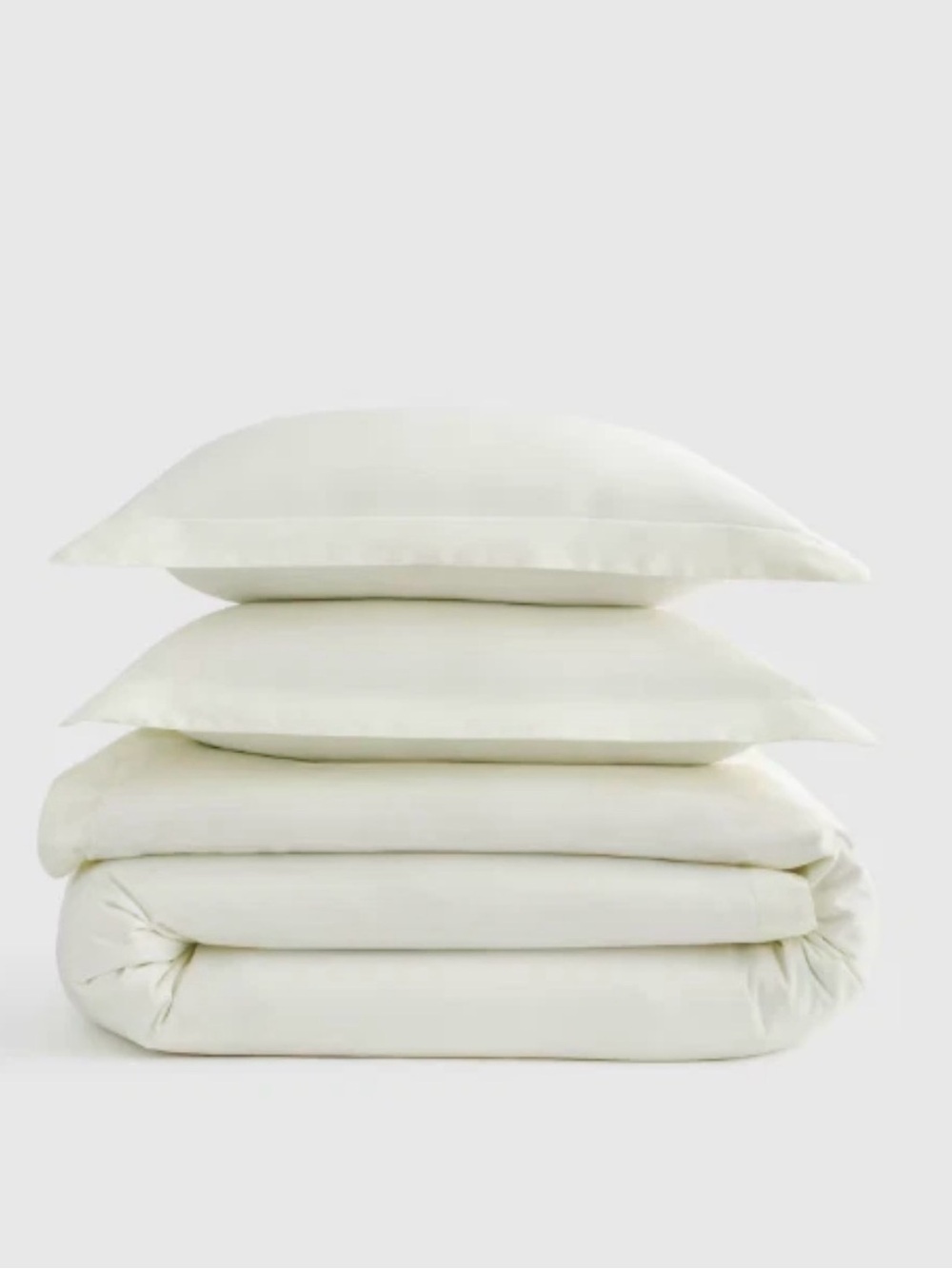 NWOT Quince Full/Queen Giza Organic Cotton Duvet Cover Set w 2 Shams- Ivory